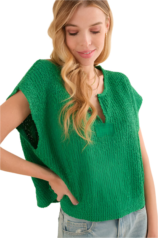 Pull sans manches pour femme en tricot 0