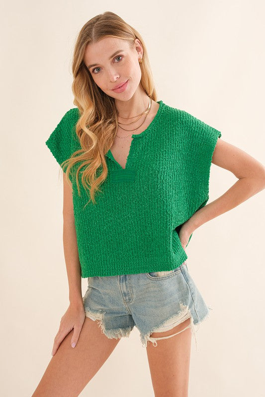 Pull sans manches pour femme en tricot 1