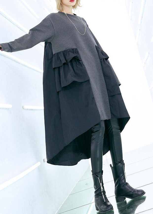 Robe Baggy Grise à Manches Longues pour Femmes 2