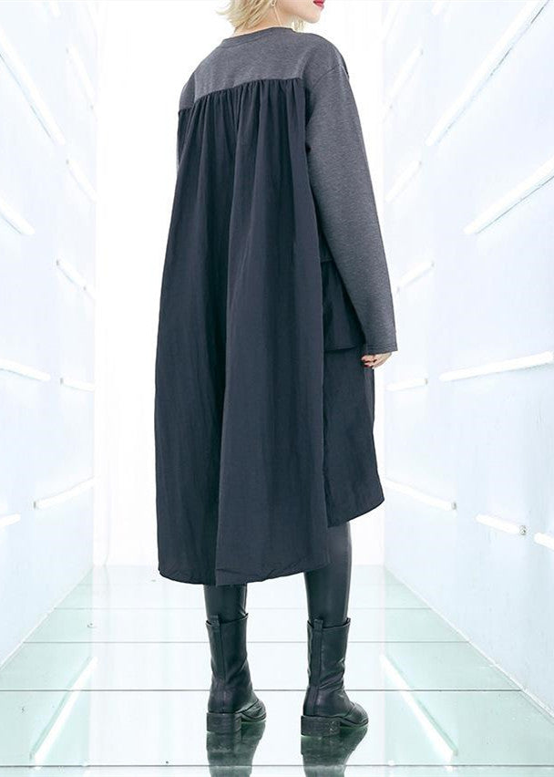 Robe Baggy Grise à Manches Longues pour Femmes 3