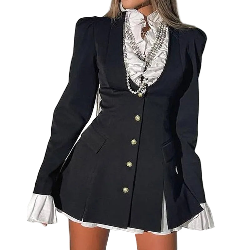 Robe Blazer à Volants Chic 0