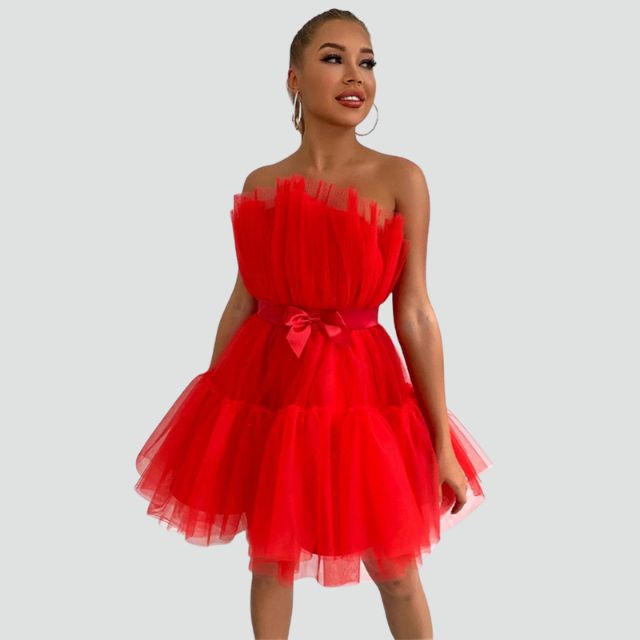 Robe Bustier Tulle Superposée 8