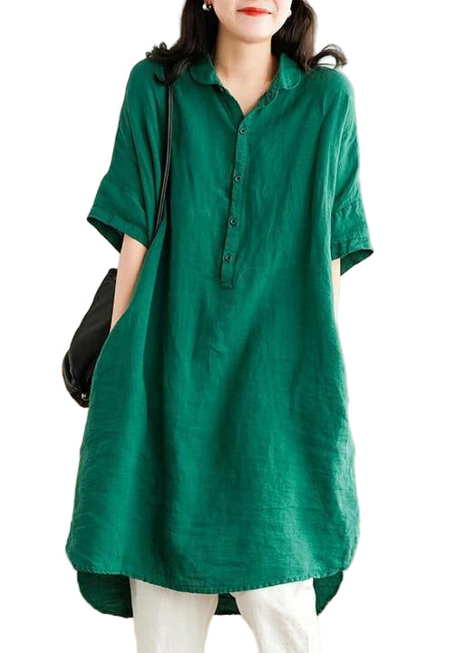 Robe Chemise en Lin pour Femmes 0