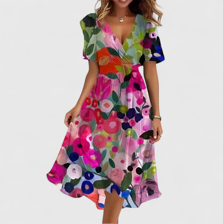 Robe Courte Femme à Motif Floral 3
