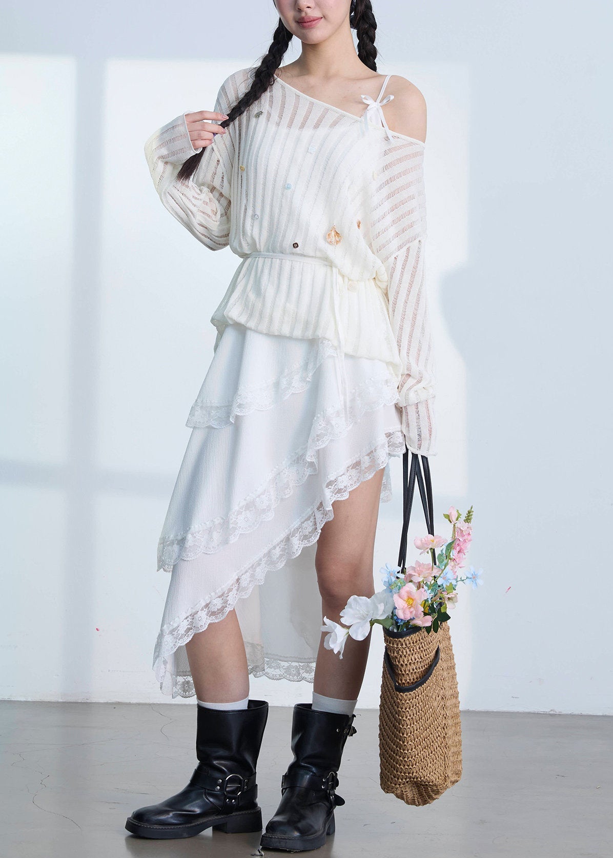 Robe D'Été Femme Asymétrique à Bretelles Fines Chic 3