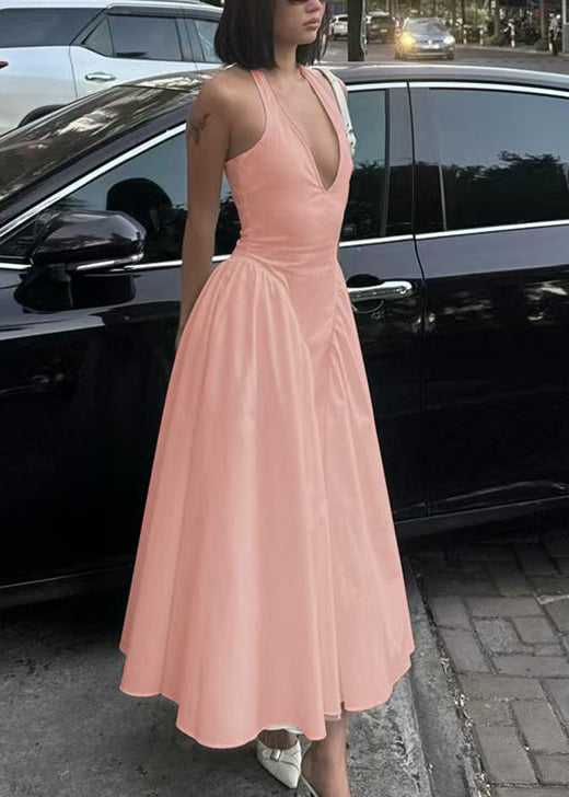 Robe D'Été Femme Col En V Licou Style Vacances Chic 2