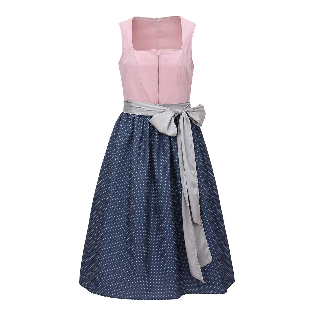 Robe Dirndl Femme Vintage en Polyester Rose 1