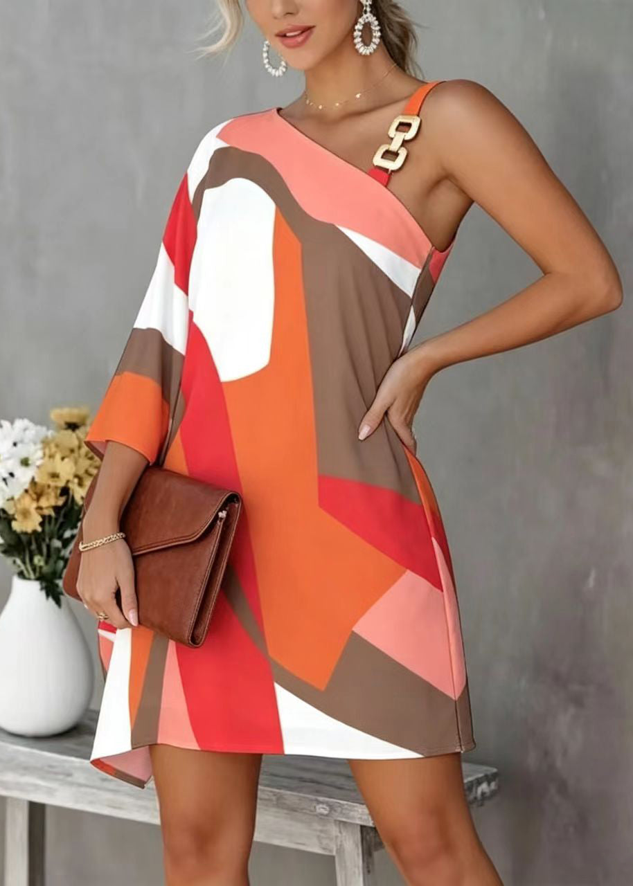 Robe Femme Asymétrique à Épaule Décontractée 4