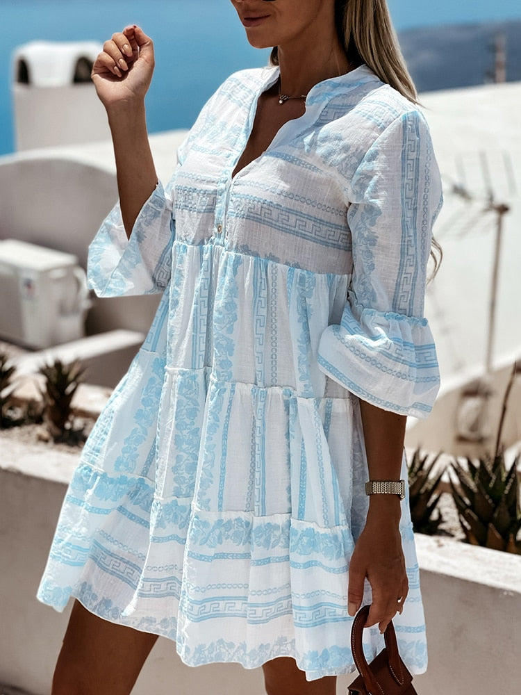 Robe Femme Boho à Volants en Tissu Léger 6