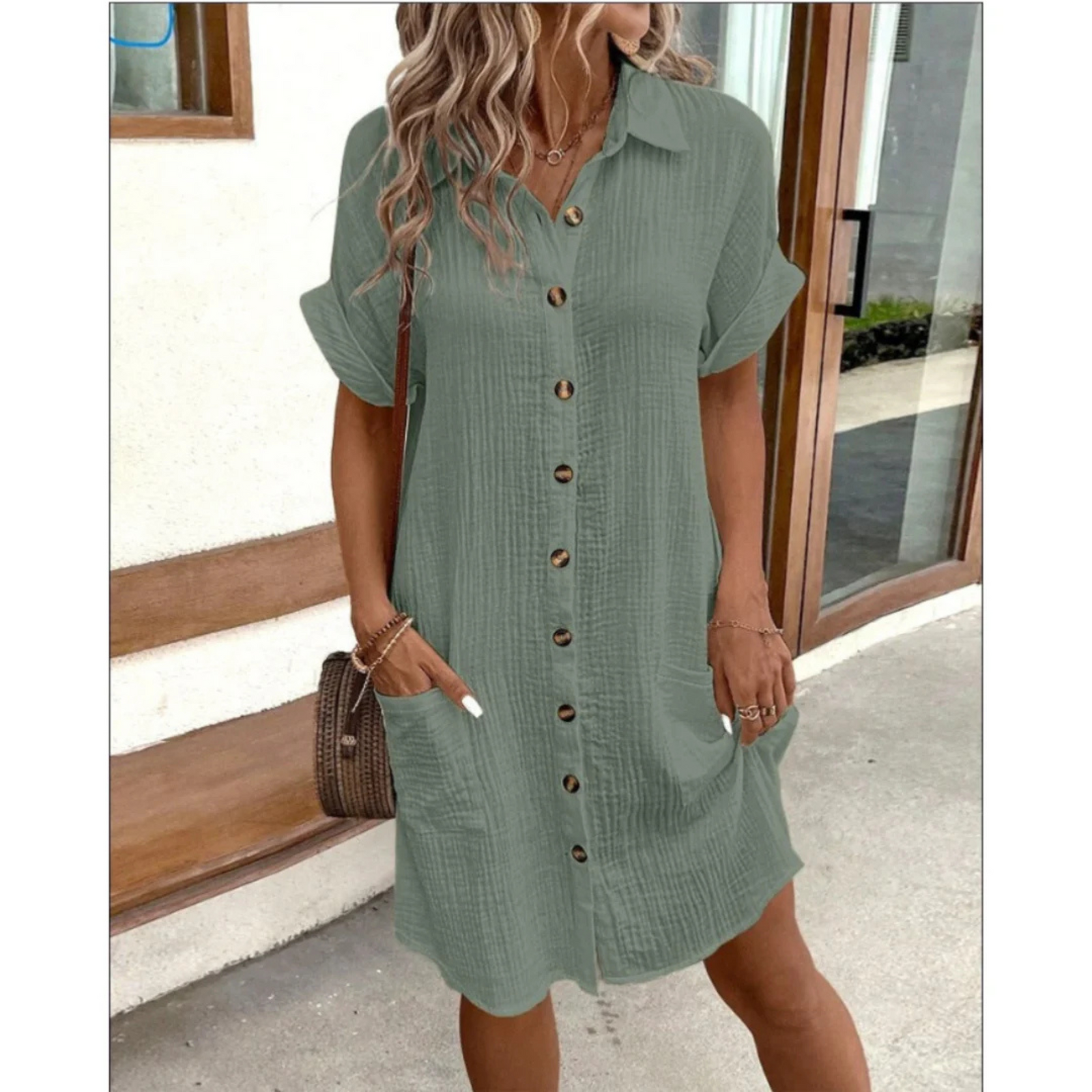 Robe Femme Chemise Polyvalente Chic 3