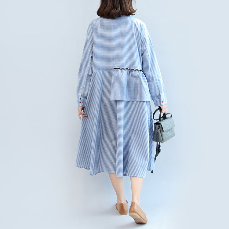 Robe Femme Décontractée à Volants Rayée 3