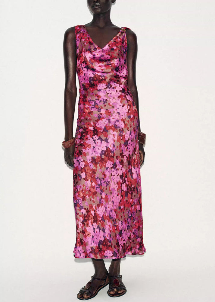 Robe Femme Dos Nu à Lacets Imprimée Sans Manches 1