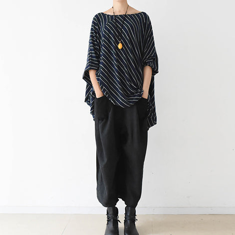 Robe Femme Grande Taille Style Caftan à Bandes Forme O Automne 1