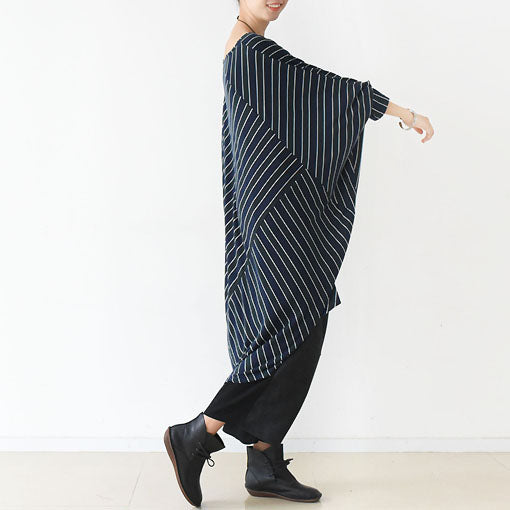 Robe Femme Grande Taille Style Caftan à Bandes Forme O Automne 2