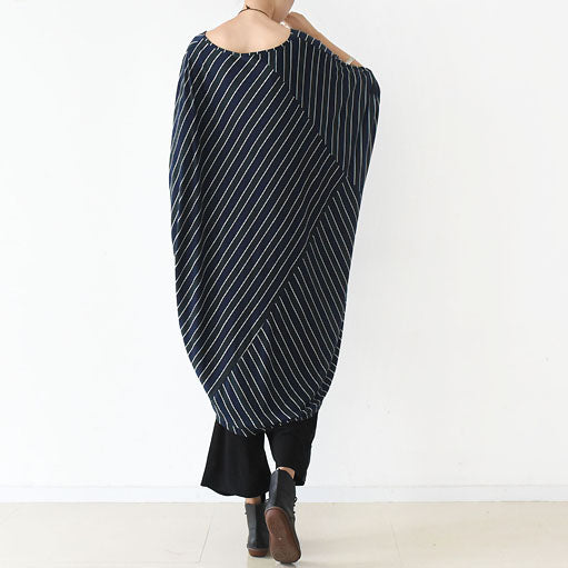 Robe Femme Grande Taille Style Caftan à Bandes Forme O Automne 4