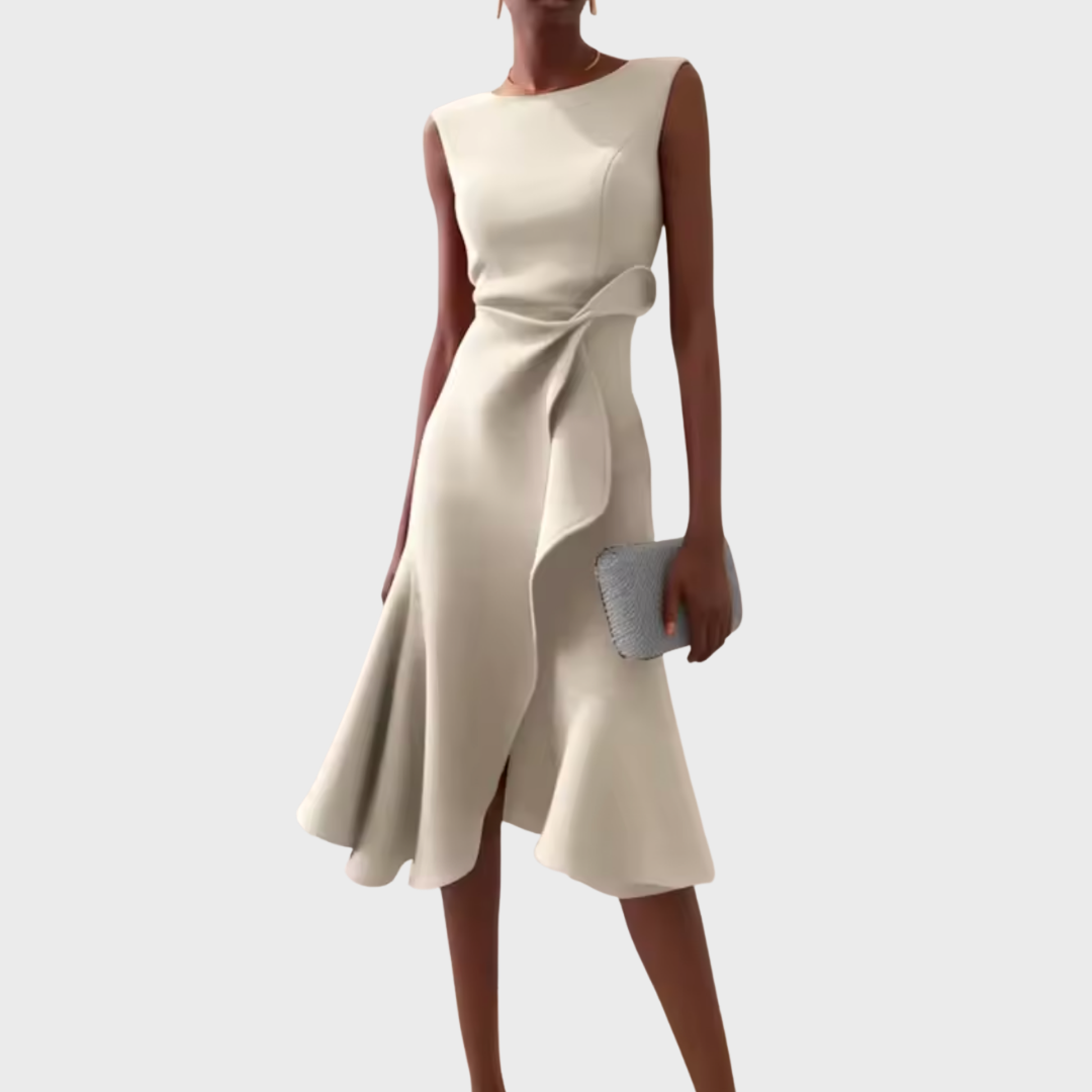 Robe Femme Midi Asymétrique Drapée 11