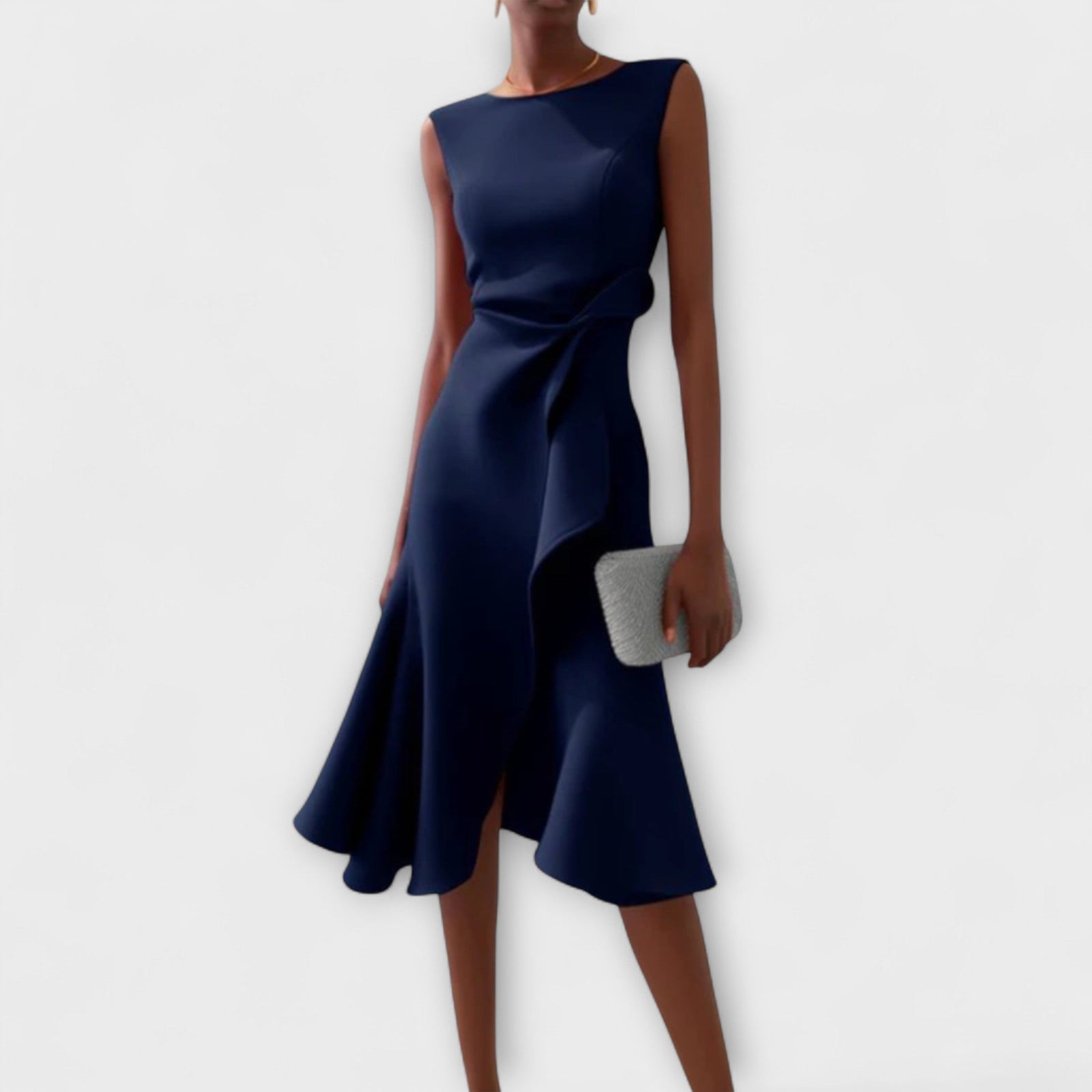 Robe Femme Midi Asymétrique Drapée 1
