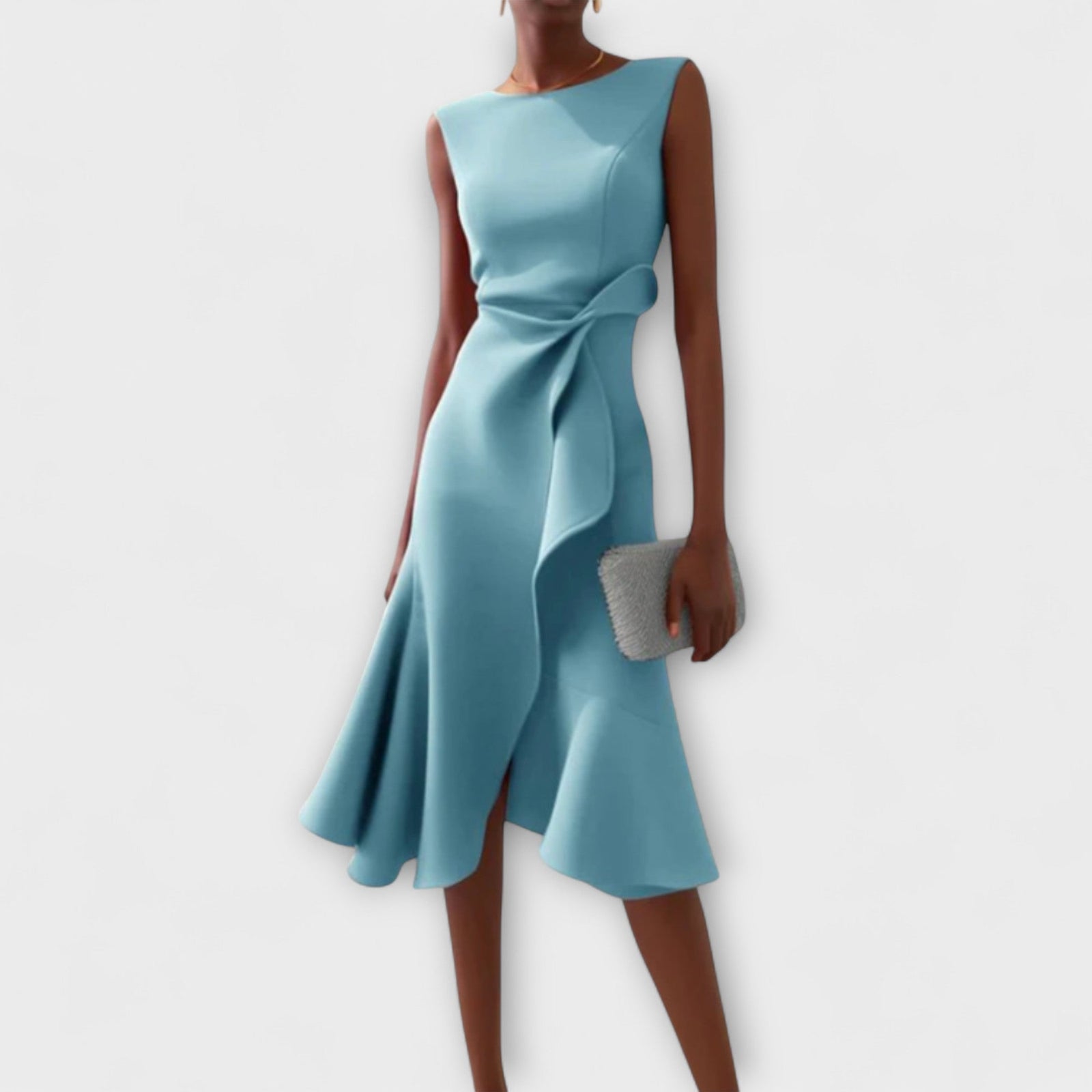 Robe Femme Midi Asymétrique Drapée 3