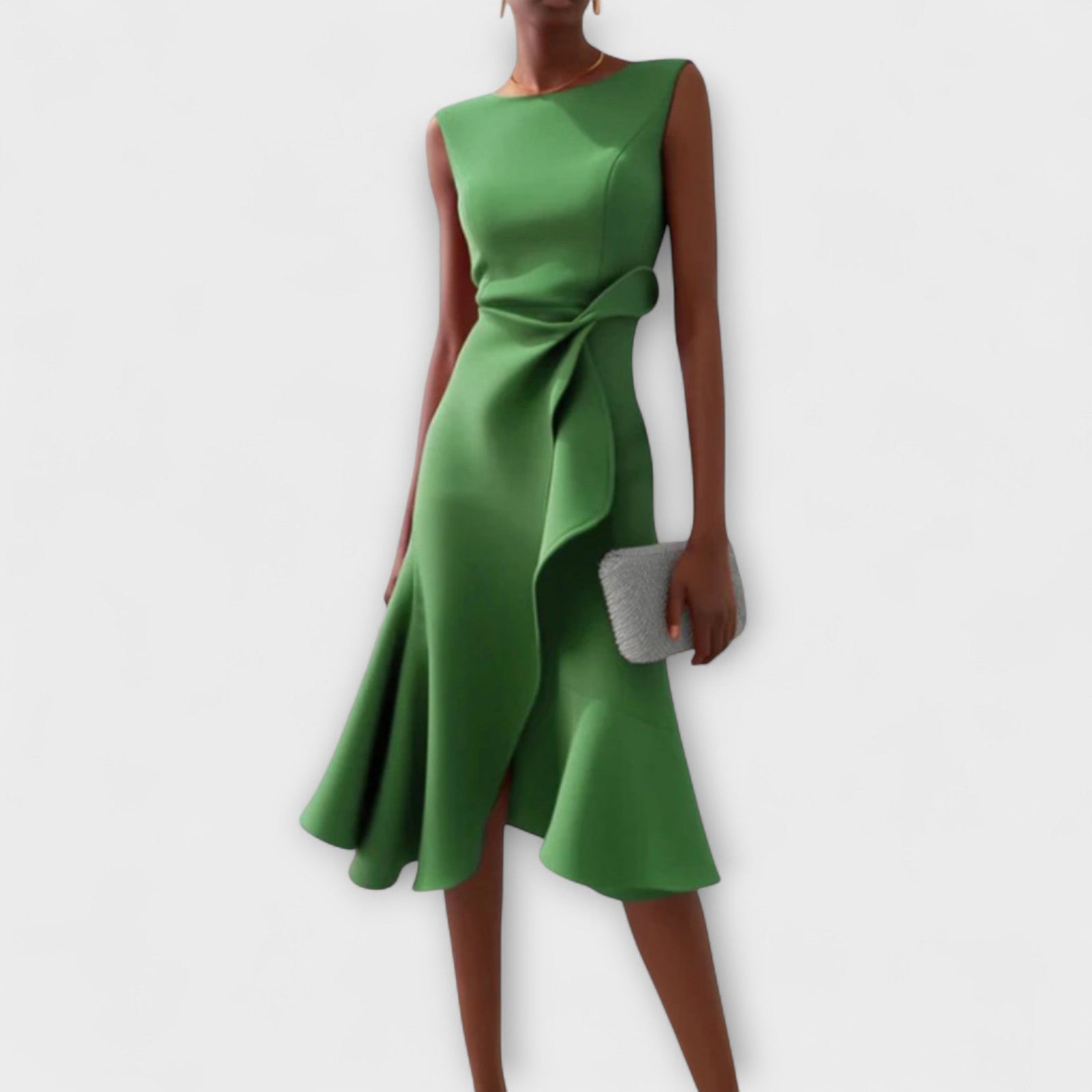 Robe Femme Midi Asymétrique Drapée 5