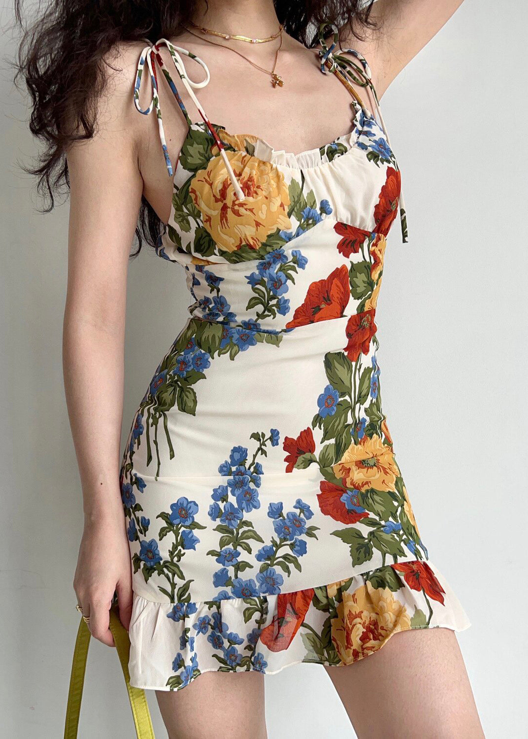 Robe Femme Mini à Volants Imprimé Floral 2