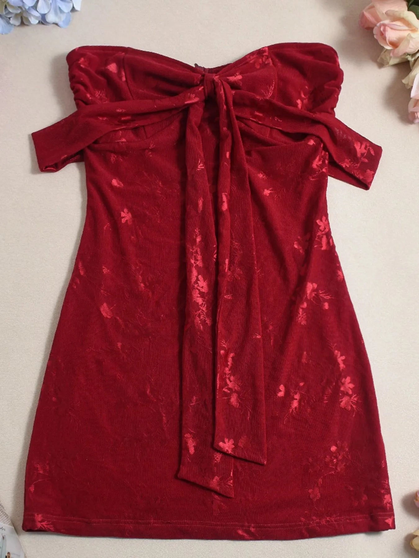 Robe Femme Off Shoulder Encolure en Cœur Longue en Polyester 4