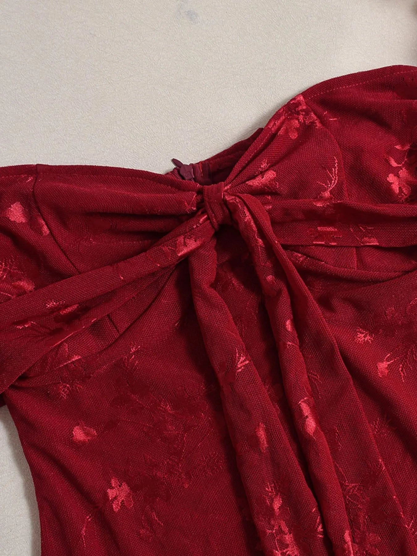 Robe Femme Off Shoulder Encolure en Cœur Longue en Polyester 5