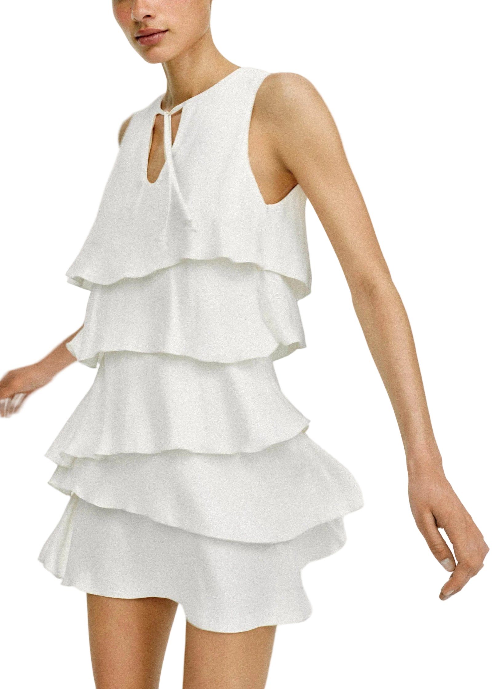 Robe Femme Superposée à Lacets Style Thé pour Été 0