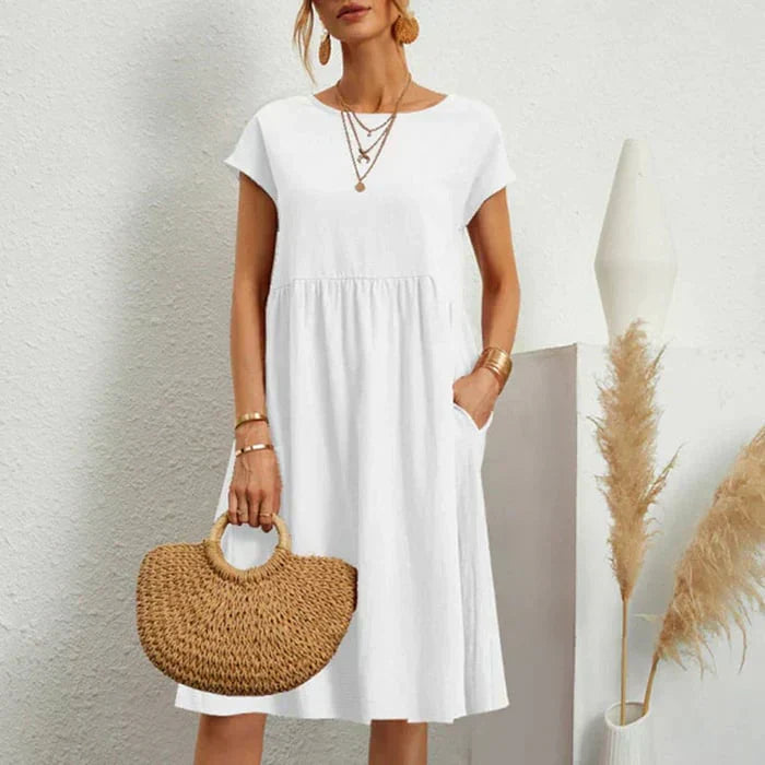 Robe Femme à Encolure Ronde Chic 0