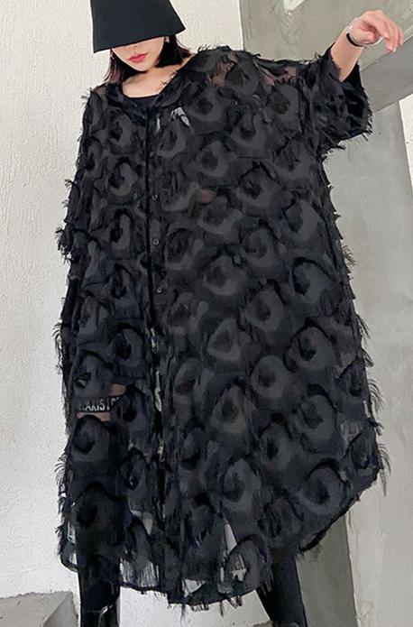 Robe Grande Taille Femme en Chiffon avec Plumes 3