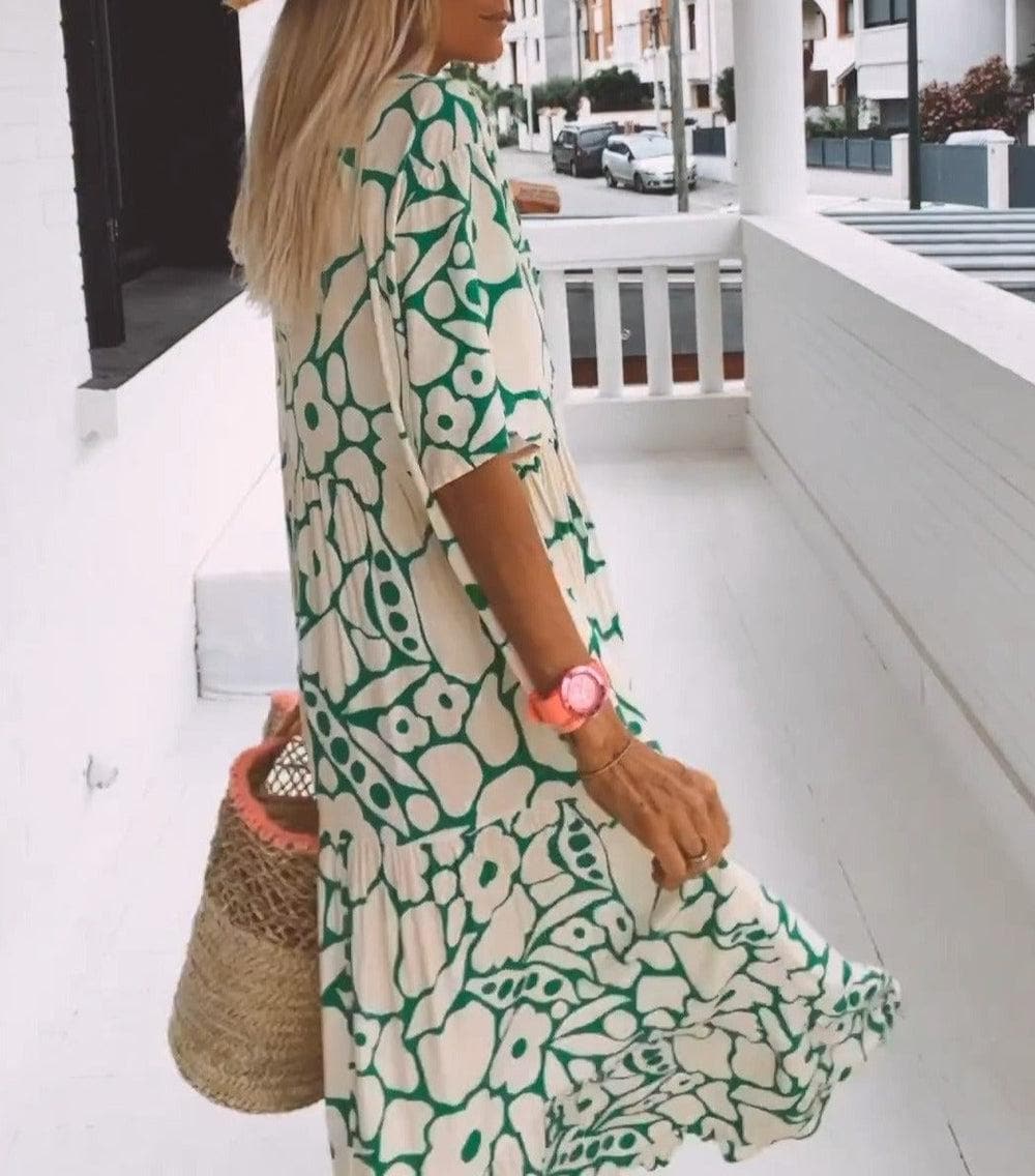 Robe Longue Femme Bohème à Fleurs Été 1