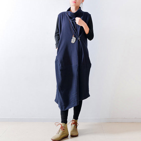 Robe Longue Femme Caftan Oversize à Manches Longues avec Fermeture Éclair 1