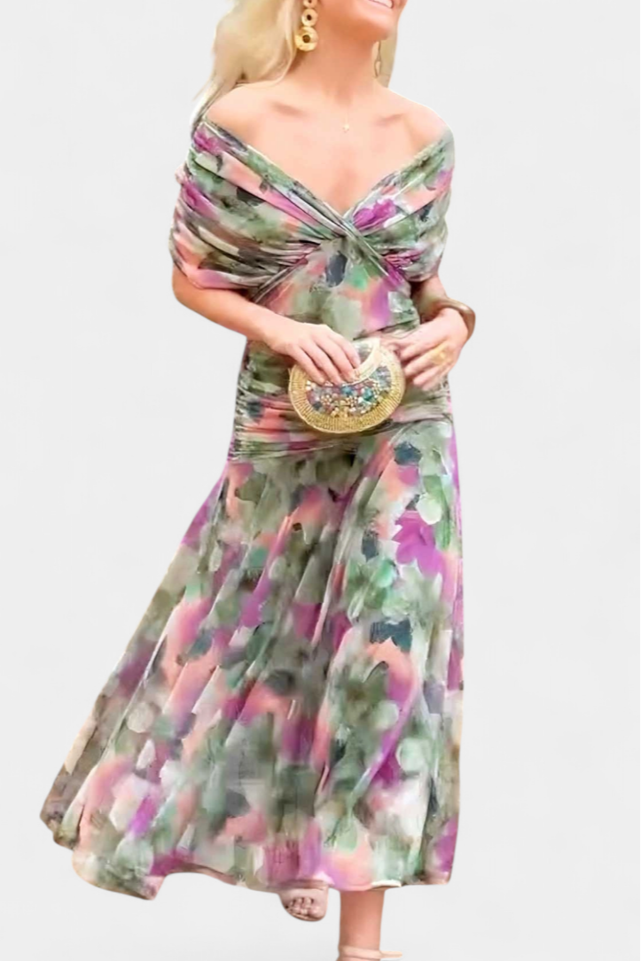 Robe Longue Femme Imprimé Floral Décolleté en V 8