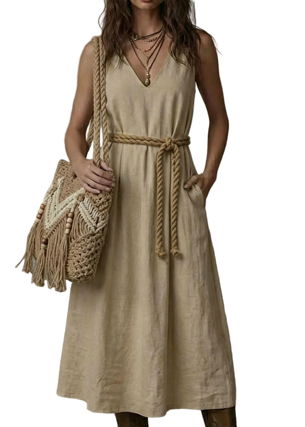 Robe Longue Femme Style Drapé 0