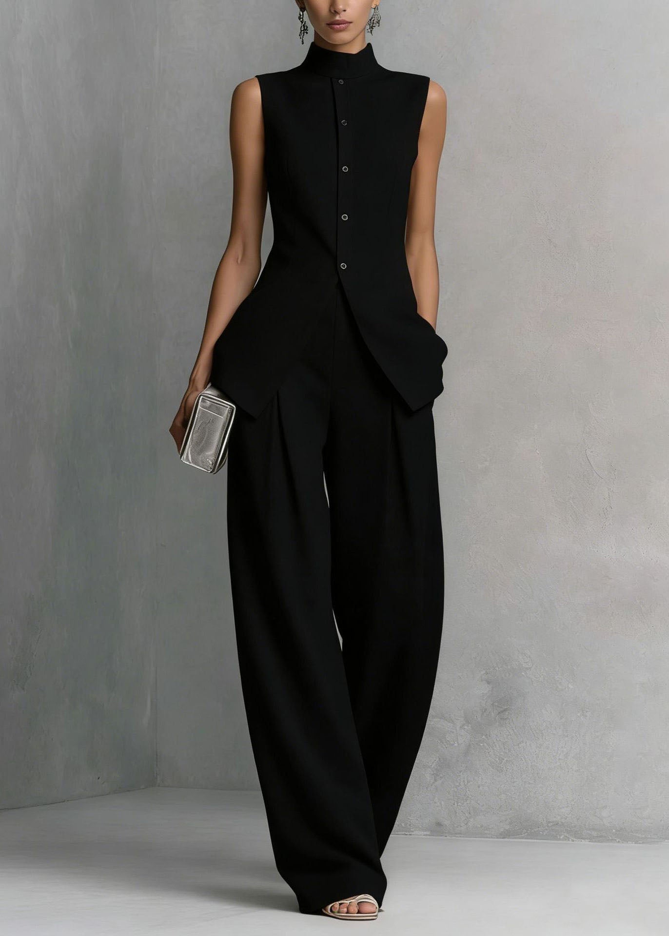 Robe Longue Femme Style Drapé Moderne 2