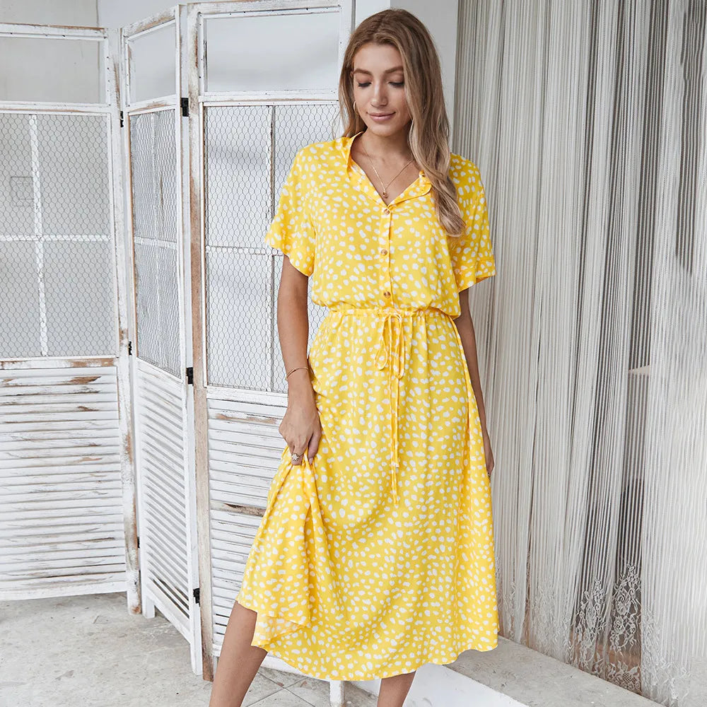 Robe Longue Vintage à Imprimé Floral pour Femmes 10