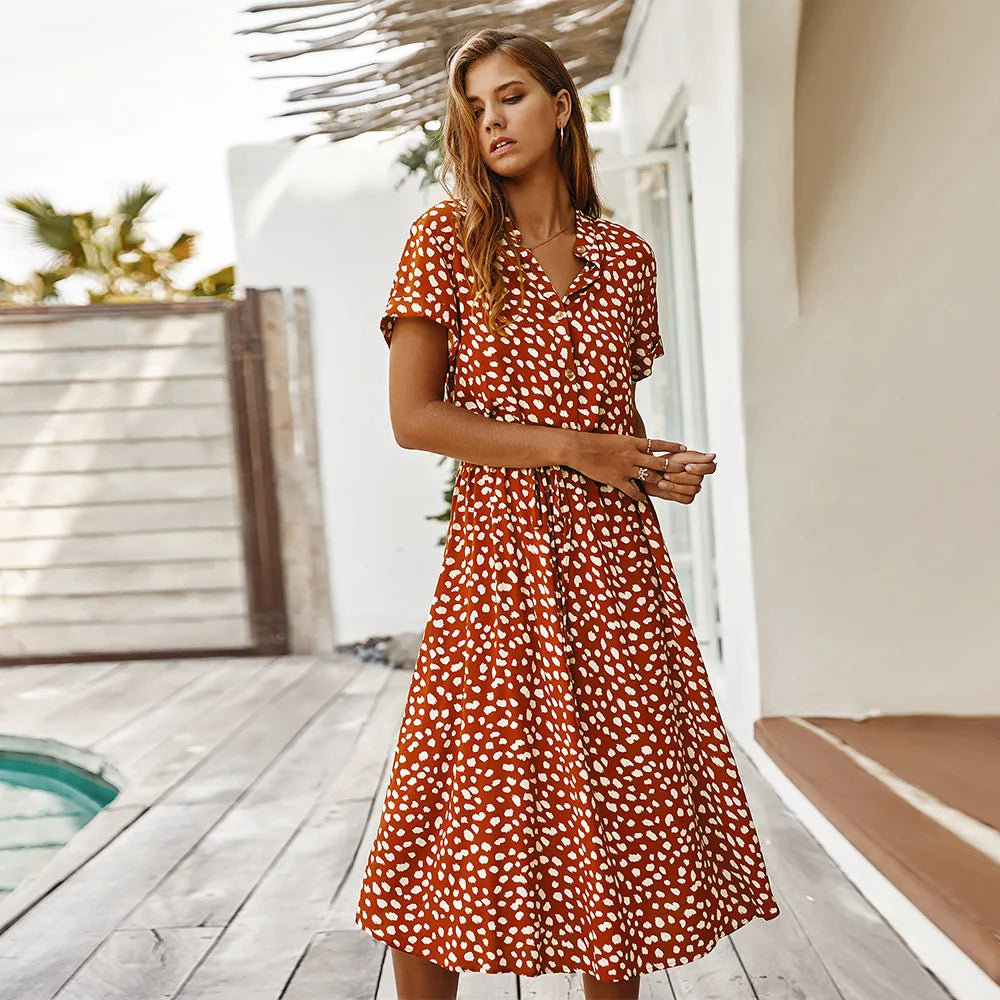 Robe Longue Vintage à Imprimé Floral pour Femmes 11