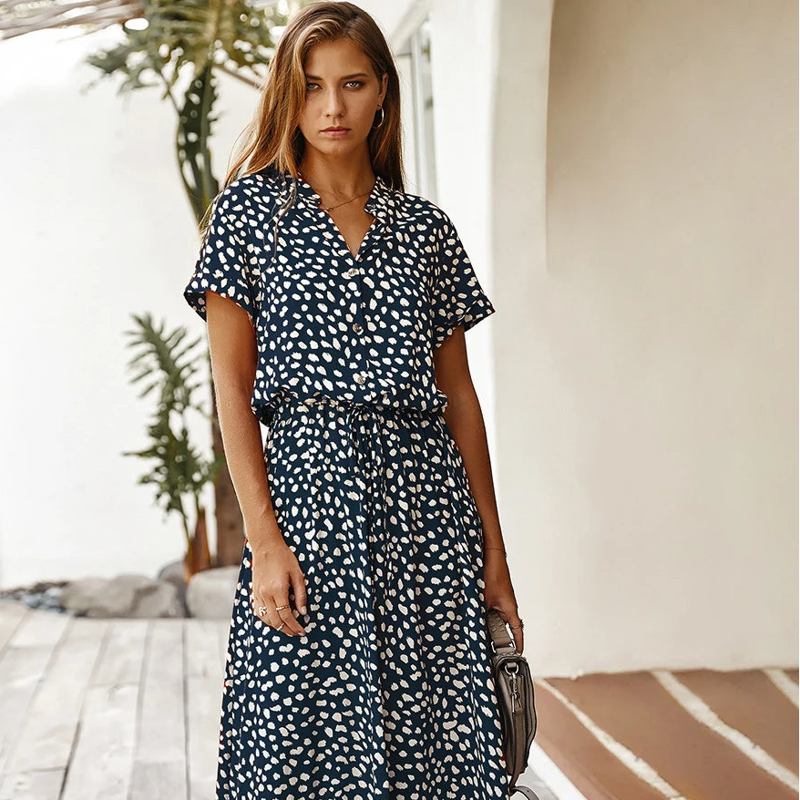 Robe Longue Vintage à Imprimé Floral pour Femmes 8