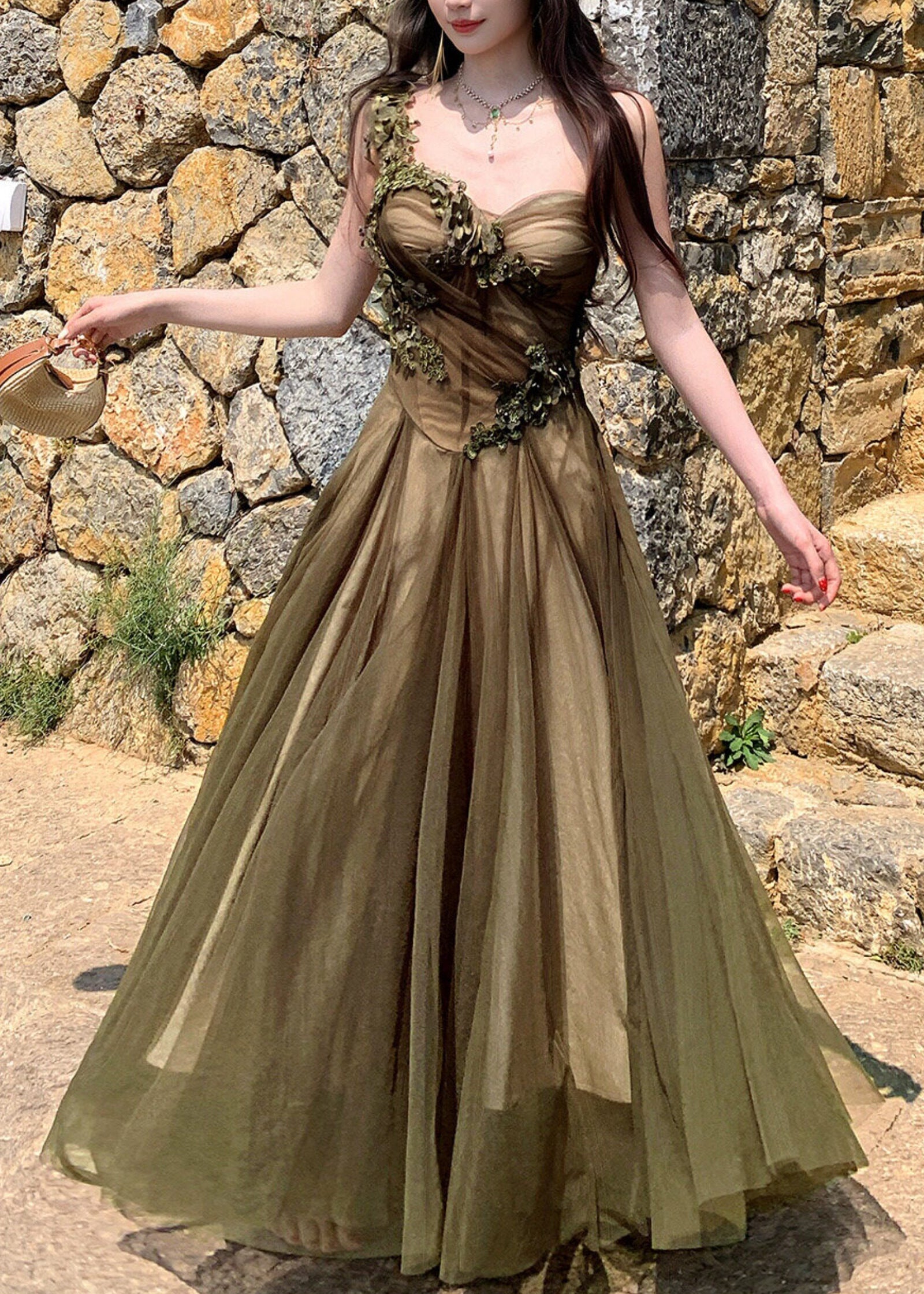 Robe Longue à Bretelles Spaghetti Motif Floral 2