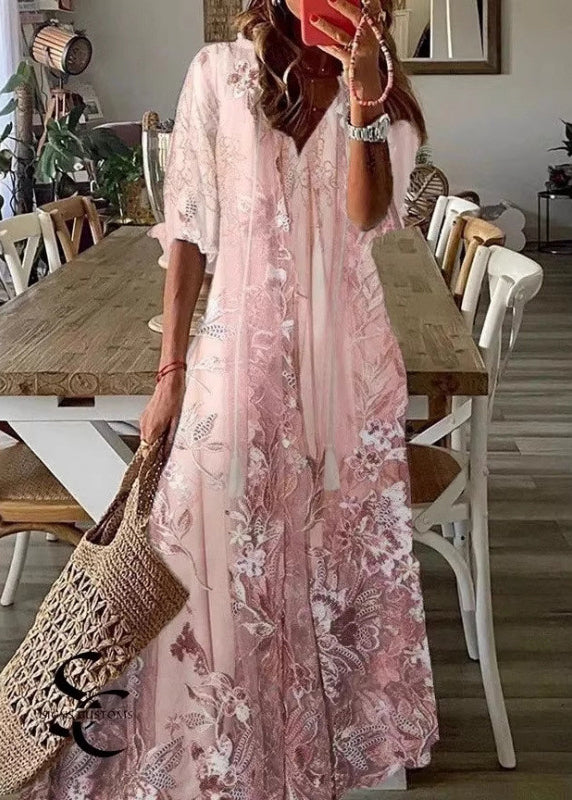 Robe Longue à Col en V pour Femme 1
