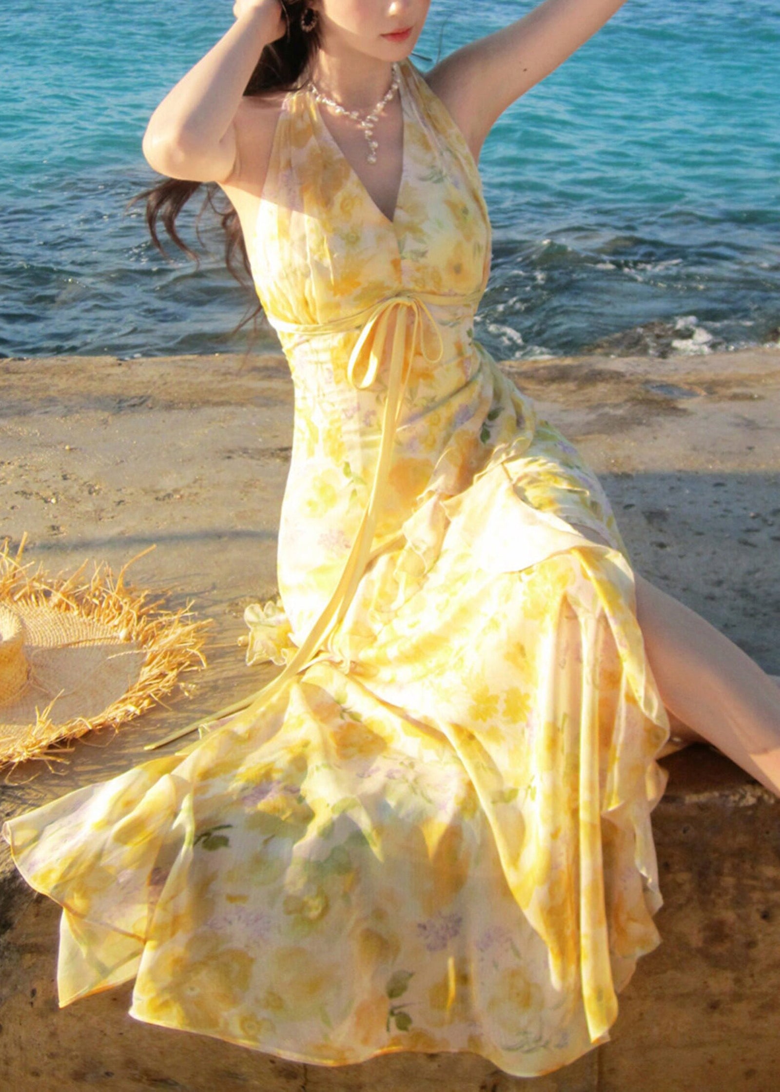 Robe Longue à Volants Imprimé 3