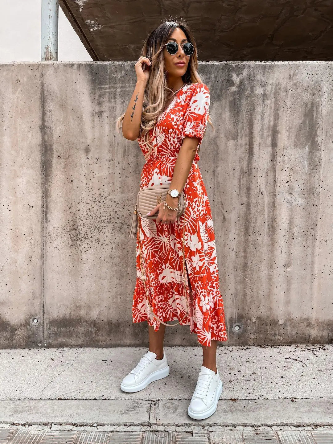 Robe Longue d'Été à Imprimé Floral pour Femmes 1