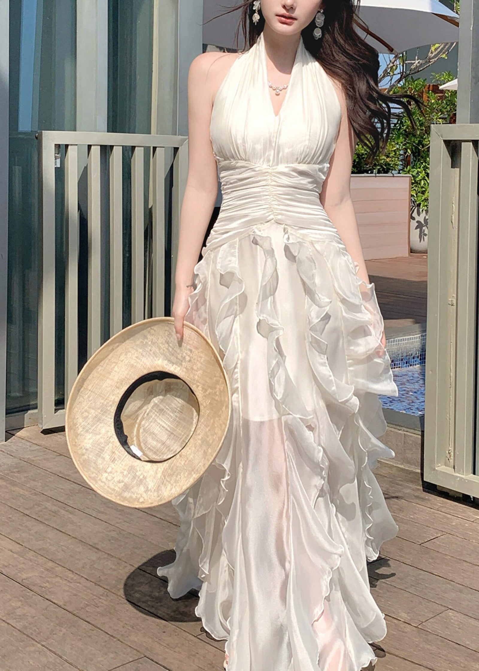 Robe Longue d'Été à Volants pour Femme 1