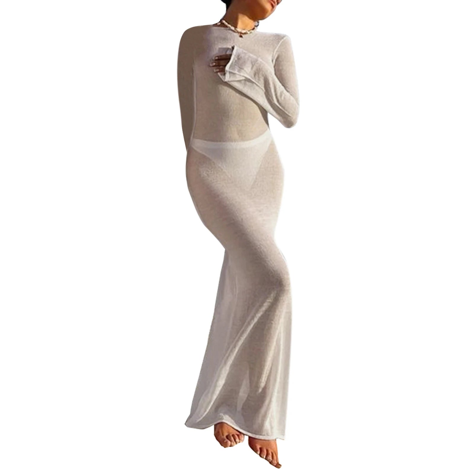 Robe Longue de Plage à Manches Longues pour Femmes 6