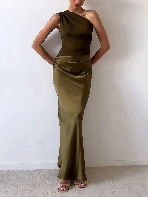 Robe Longue de Soirée à Une Épaule 7