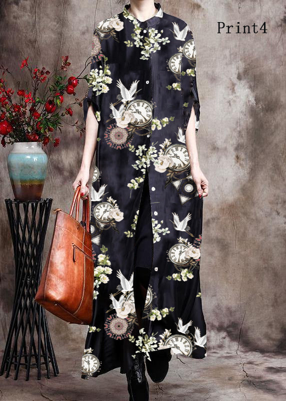 Robe Longue en Soie Imprimée pour Femme 8