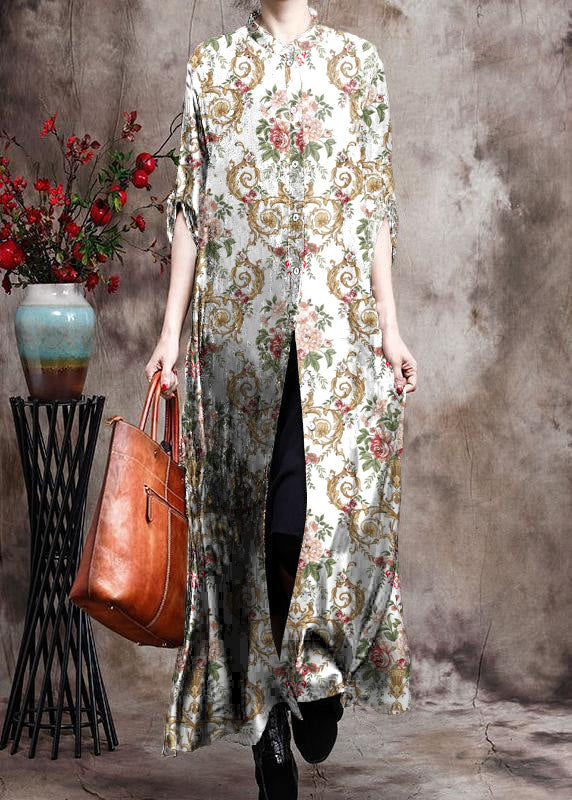 Robe Longue en Soie Imprimée pour Femme 9