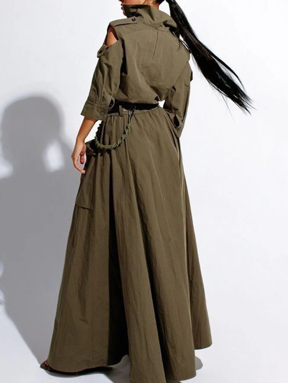 Robe Maxi d'Été à Col Rabattu pour Femmes 1