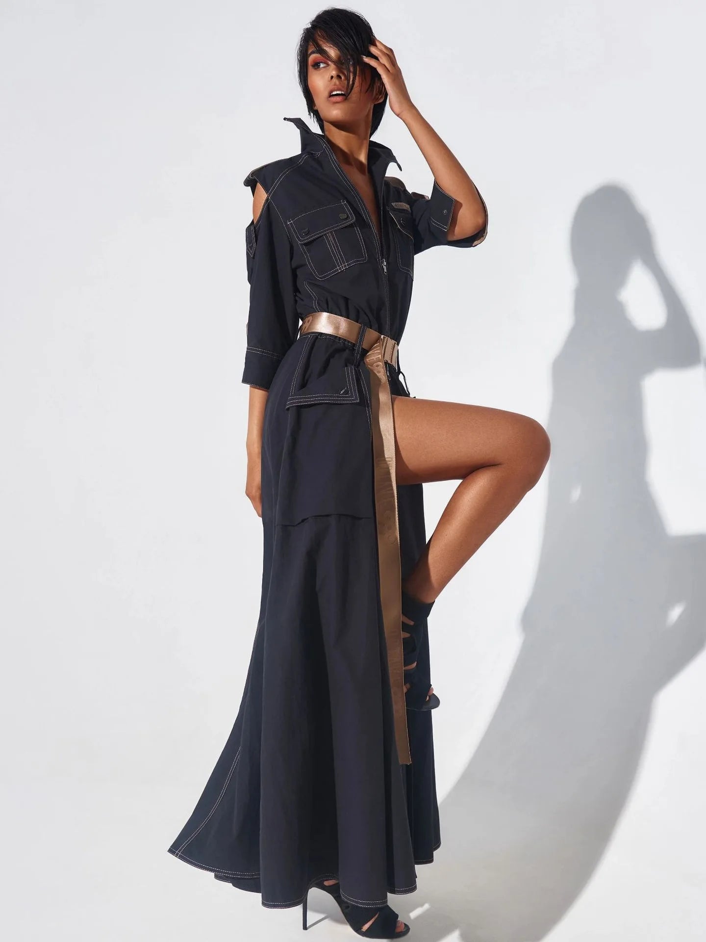 Robe Maxi d'Été à Col Rabattu pour Femmes 4