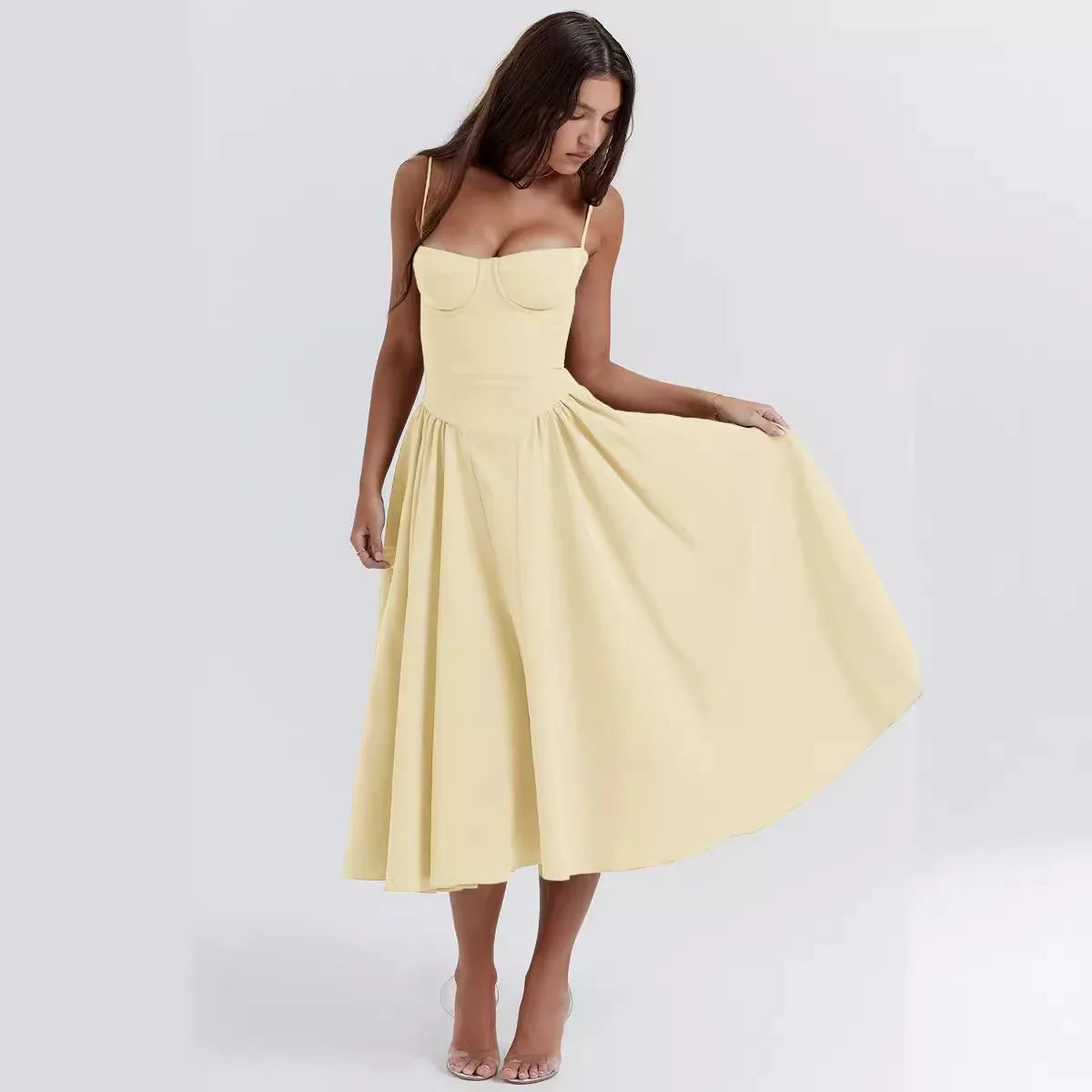 Robe Mi-Longue Sans Manches Pour Femmes 9