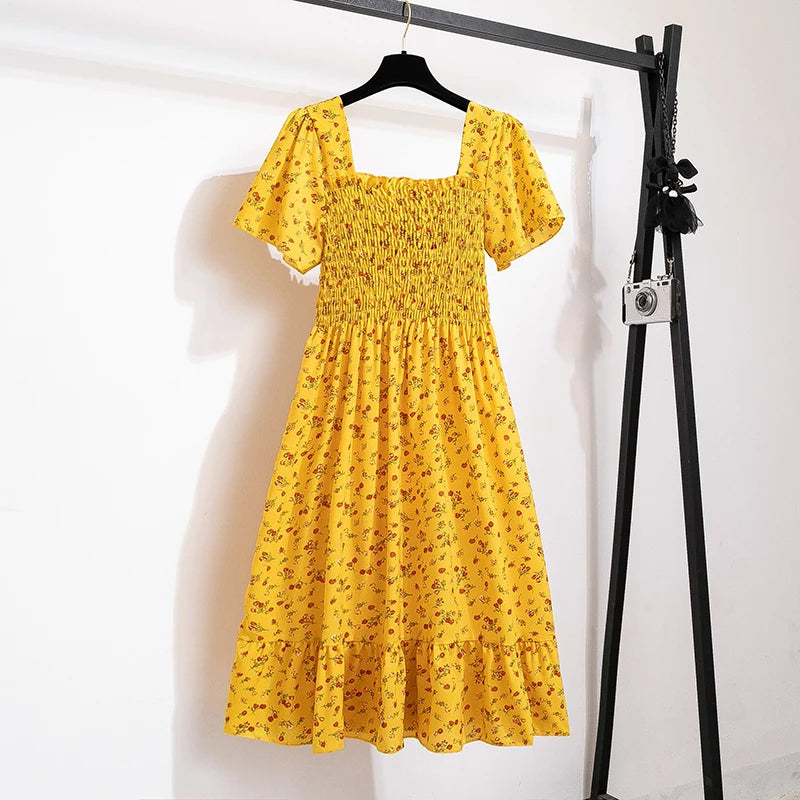 Robe Mi-Longue à Imprimé Floral pour Femmes 8
